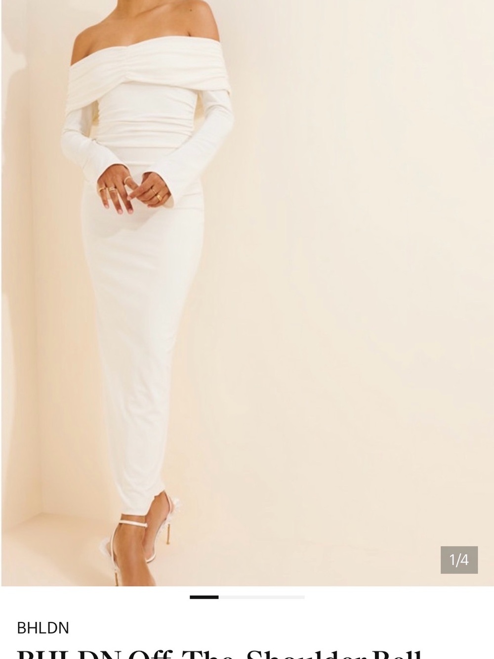 BHLDN Off-Shoulder Midi Jumpsuit in White